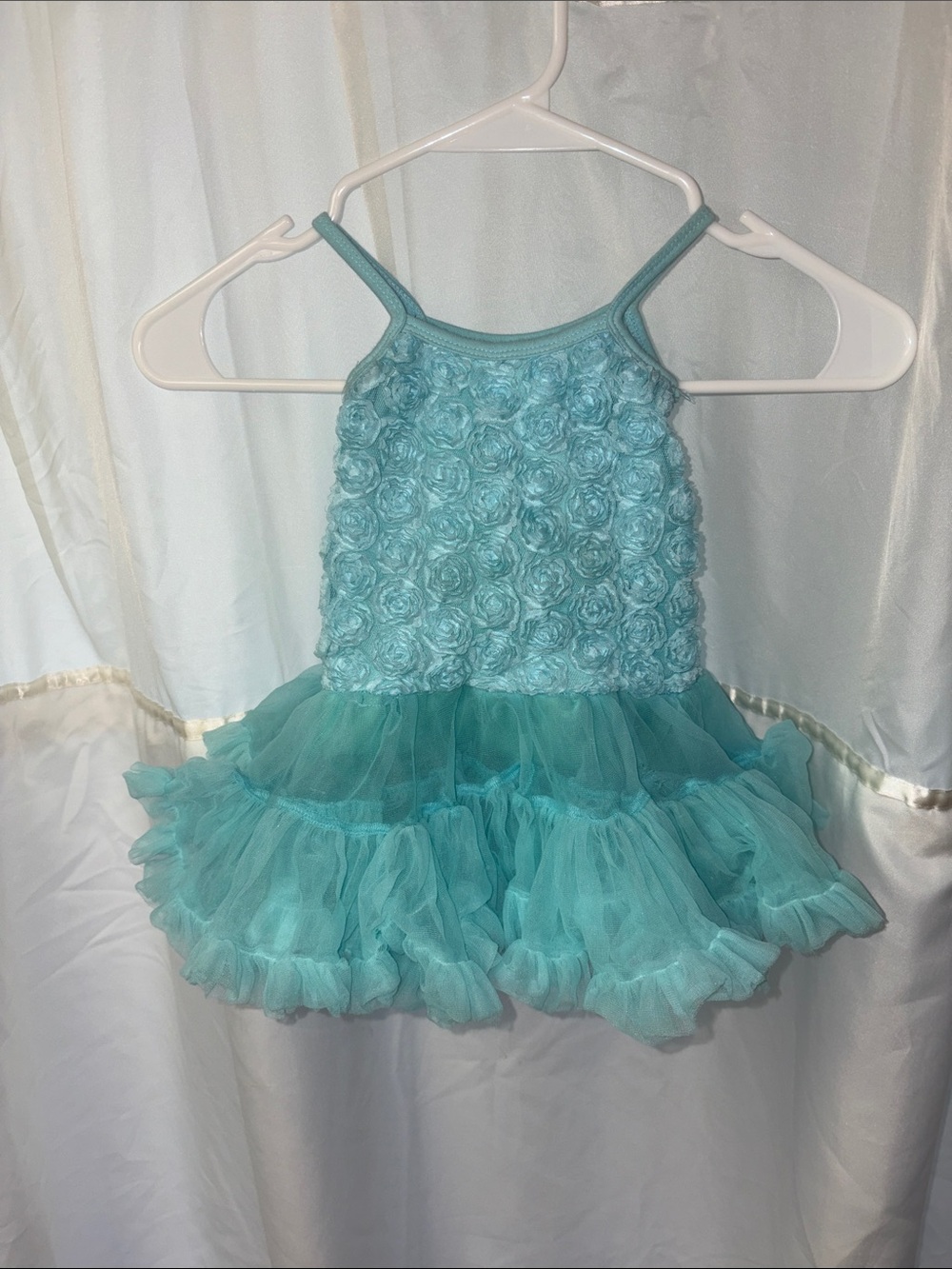 Mint Green Rosette Tulle Baby Dress